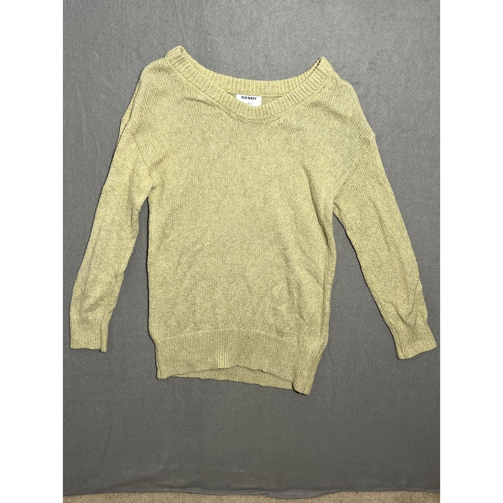 Old Navy Women's Small S Tunic Length Sweater 100% Cotton Ribbed Light Green